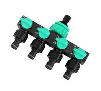 Wswqop Répartiteur de Tuyau D'arrosage, Distributeur et Séparateur d'eau Pratique en Polypropylène pour Extérieur, Quatre Sorties avec Contrô, Bleu