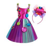 Wswqop Robe Robe Princesse Tulle Déguisement Bonbons avec Accessoire Bandeau Matière Polyester Confortable Adaptée aux Enfants pour Fête Déguisée, 130