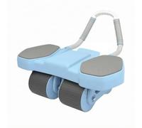 Wswqop Roue Abdominale Rouleau Gainage Mousse Appareil Roue Exercice Poignée Courbe Pads Coudes Structure Solide Quatre Roues Antidérapantes pour d'Entraînement Intérieur, Bleu, Bleu