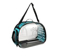 Wswqop Sac de Transport Pliable pour Chat, Sac Transparent Portable, Accessoire pour Petits et Moyens Animaux de Compagnie, Design Rembourré et Antidérapant, Bleu S