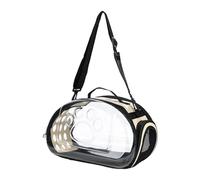 Wswqop Sac de Transport Pliable pour Chat, Sac Transparent Portable, Accessoire pour Petits et Moyens Animaux de Compagnie, Design Rembourré et Antidérapant, Or S