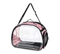 Wswqop Sac de Transport Pliable pour Chat, Sac Transparent Portable, Accessoire pour Petits et Moyens Animaux de Compagnie, Design Rembourré et Antidérapant, Rose L