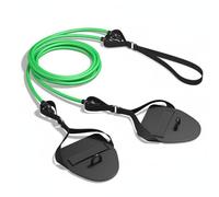 Wswqop Sangle d'Entraînement de Natation Cordon Élastique Bande de Traction Poignées Confortables Pagaies d'Appui Construction Renforcée pour Gestes de Nage, Noir+Vert, 50 LB