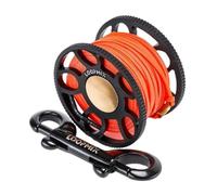 Wswqop Scuba Diving Reel avec Ergonomique Aluminium Déroulement Fluide de La Ligne Prise Sécurisée Adapté à La Plongée Navigation So, Noir