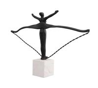 Wswqop Sculpture Figurative Abstraite Statue Ornement Statuette Décor d'Intérieur en Métal avec Base Marbre Finition Mate Contemporaine Adaptée pour Salon, 49 8 34cm