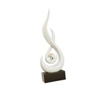 Wswqop Statue de Feu Abstraite, Sculpture D'art Moderne, Cadeau Créatif pour Un Ami, Figurine En Résine, Ornement de Bureau Ou de Terrasse, Blanc