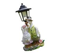 Wswqop Statue de Jardin Figurine Extérieure Lampe Solaire Décoration Résine Imperméable Sculpture D'Extérieur Éclairée Adaptée pour Balcon Chambre Terrasse P, CANARD