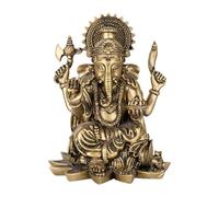 Wswqop Statue Hindoue D'éléphant, Figure Divine, Décoration Artisanale, Objet de Collection, œuvre D'art, Ornement, Sculpture de Bouddha pour Voiture, Bronze 11,5x14,5cm