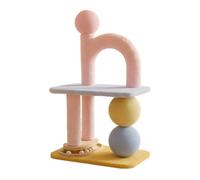 Wswqop Structure pour Chat avec Jouet Rotatif Multifonctionnel Griffoir avec Potea Haute Qualité Structure pour Chat Balle Chats, Rose Macaron