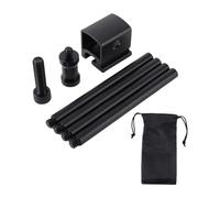 Wswqop Support de Lampe de Camping, Poteau Lumineux, en Alliage D'aluminium, Démontable, Facile à Transporter, Réglable, Idéal pour Les Activités de, Noir