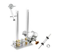 Wswqop Support de Roue de Vélo Réglable avec Indicateurs à Cadran et Bras de Mesure Alliage d'Aluminium et Base Métallique Réglages Fins Adaptés aux Ateliers, Or, avec Trois Jauges Dorées