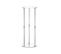 Wswqop Support d'Exposition Acrylique Présentoir Socle Piédestal Colonne Transparent Riser Design Sobre Trois Piliers Convient aux Compositions Centres de Table Scènes Photo Réceptions , 20 Cm X 60 Cm