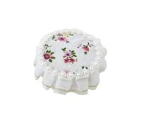 Wswqop Table Miniature pour Poupée Nappe en ntelle Jupe Volantée pour Salon Chambre Décoration Scène Miniature Élégante, Floral