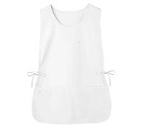 Wswqop Tablier de Travail, Tablier Professionnel, Tablier à Bavette Longue, Tablier-blouse En Forme de H, Fabriqué dans Un Matériau Facile D'entretien Po, Blanc