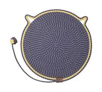 Wswqop Tapis Griffoir pour Chat Griffoir Chat Tapis de Jeu Jouet Interactif Tapis de Corde Coton Protection Meubles Style Tête de Chat Adapté à La Décoration, Bleu Foncé