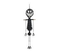 Wswqop Tapisserie Squelette Humain Bohème Chic, Accessoires de Toile de Fond, Décoration D'Halloween, Macramé Tissé, Tenture Murale pour Chambre de Fête, Noir