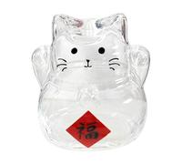 Wswqop Tirelire Chat 3D En Verre Borosilicate Bocal de Stockage Pécuniaire Bocal Forme Chat Contenant Jouet Éducatif Adaptée Enfants Espace de Travail Décora, Style E