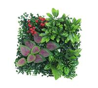 Wswqop Toile de Fond Murale En Gazon Artificiel 9,8 X 9,8 Pouces, Feuilles Vertes En Plastique, Décoration Murale pour Patios et Porches, Légère, G