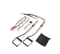 Wswqop Training Belt Sangle de Sangles de Résistance Équipement de Musculation Traction Longueur Réglable avec Poignées en Caoutchouc et Boucle en Alliage, Sable