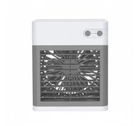 Wswqop Ventilateur Bureau Silencieux USB avec d'Air Intégré et Lampe Nocturne Douce pour Espace Travail, White