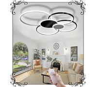 WSXEDC Plafonnier LED dimmable L80cm - anneau Black lampe de salon Moderne plafonnier led créatif éclairage design chambre à coucher lampe à économie d'énergie bureau plafonnier 72W