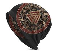 WSXJJ Skullies Rue Viking 3D Bonnets Casquettes Chapeaux Bonnet Tricoter pour Hommes et Femmes Chaud d'hiver Cadeaux Nordiques,Valknut Symbol