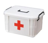 WSYJWEX Boîte de Stockage de médecine, boîte Stockage Portable à 2 Niveaux à 2 Niveaux avec Boucle d'étanchéité et Couvercle Clair, Organisateur Premiers Soins capacité pour la ma