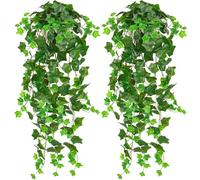 WSYJWEX Plante de Suspension Artificielle 41 '' Plante Suspendue à Feuilles en Caoutchouc avec Une Fausse Texture Claire intérieure sans Entretien pour Les Plantes artificielles de Balcon et pavillon
