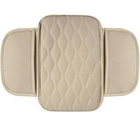 WSYLJX Coussin D'accoudoir de Voiture pour BMW X4 X4M G02 2014-2021 2022 2023 2024, Antidérapant Console Centrale Tapis Cuir avec Sacs Rangement Interieur Accessoire,Beige