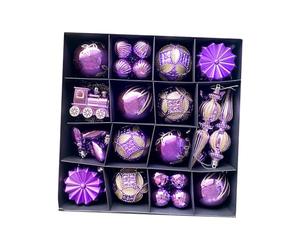 Wsymxuo 60 Boules de Noël Décoratives à Suspendre Soi-même, en Polypropylène, Faciles à Utiliser, Idéales pour Les Fêtes, La Maison, Les Lieux Publics et Les, Champagne Violetor