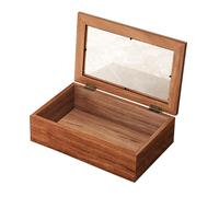Wsymxuo Boîte Ancienne En Bois avec Couvercle Transparent pour Bijoux et Loisirs Créatifs, M