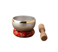 Wsymxuo Bol Chantant En Cristal Méditation Bol Chantant avec Coussin et Maillet Brillant Instrument pour Maison, Argenté
