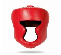 Wsymxuo Casque d'Entraînement Arts Martiaux Casque de Protection Casque Casque de Boxe à Ouverture Faciale Partielle Découpe Menton et Oreilles Rembourrage, Rouge, S