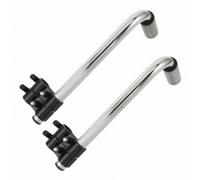Wsymxuo Rallonge pour Fauteuil Roulant Poignée Extension Adaptateur Support Prolongateur Poignées Tube en L Courbé pour Poussée Aisée sur Trottoirs Montage, Argent