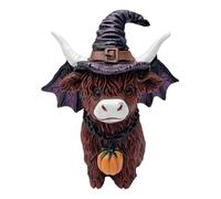 Wsymxuo Statuette Animale Décorative Originale pour Halloween, Sculpture de Bureau pour étagère Intérieure, Bovins des Highlands, 9 Cm X 7.5 Cm X 10
