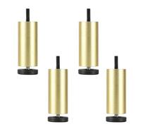 WSZGRJDM Lot de 4 Or Pieds de Meubles réglables en Alliage d'aluminium, Pieds de Canapé, Ø 3,8 cm Rehausseur de Meuble - Filetage M6/M8/M10 Pieds de Support pour Armoire, mobilier de Bureau, canapé