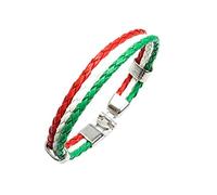 WSZJLN Bracelet coloré en cuir PU pour homme et femme Motif drapeau national de l'Espagne et de l'Allemagne