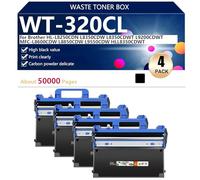 WT-320 ac de Récupération de Toner Usagé Compatible pour Brother HL-L8250CDN L8350CDW L8350CDWT L9200CDWT MFC-L8600CDW Imprimantes, 50000 Pages,Black-4 Pack