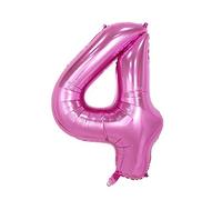 WT 40 cm Ballon gonflable chiffres (4, rose)