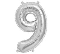 WT 40 cm Ballon gonflable chiffres (9, argent)