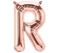 WT Ballon gonflable en forme de lettre de 40 cm (R, Or rose)