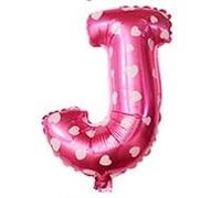 WT Ballon gonflable en forme de lettre J Rose avec cœur blanc 40 cm