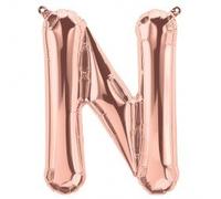 WT Ballon gonflable Lettre N Or rose 40 cm