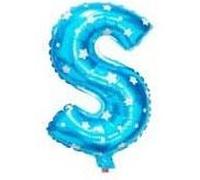 WT Ballon gonflable Lettre S 40 cm Bleu avec étoile blanche