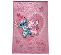 WT&T Couverture en sherpa bisou Stitch & Angel - 100 x 150 cm