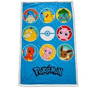 WT&T Couverture sherpa Pokémon Pokédex de Kanto - 100 x 150 cm