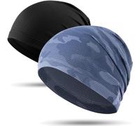 WTACTFUL 2pcs - Rafraîchissant Bonnet d'été Cyclisme Homme - Bonnet Crâne Léger avec Protection UV - Séchage Rapide pour Vélo, VTT, Randonnée, Course à Pied et Tous Sports Camo