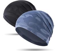 WTACTFUL 2pcs - Rafraîchissant Bonnet d'été Cyclisme Homme - Bonnet Crâne Léger avec Protection UV - Séchage Rapide pour Vélo, VTT, Randonnée, Course à Pied et Tous Sports Camo
