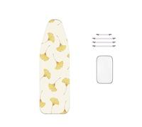 WTAIS Coton - Housse de Table à Repasser, 160x60cm Très Grande Taille Impression Feuille D'Abricot épaisseur 2 Plis - Couverture Planche à Repasser, avec Filet Thermique Et Attaches