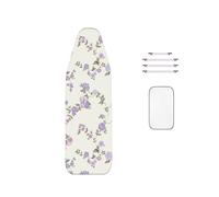 WTAIS Coton - Housse de Table à Repasser, Extra éPaisse - Design 2 Couches Purple Flowers Facilement Attachable - Couverture Planche à Repasser, avec Attaches, XXL160X60cm